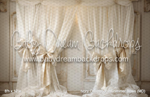 Ivory Champagne Shimmer Bows (MD)