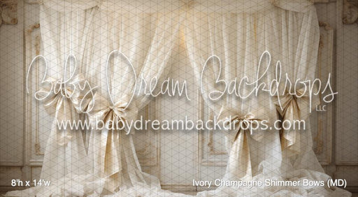 Ivory Champagne Shimmer Bows (MD)