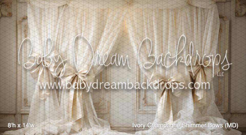 Ivory Champagne Shimmer Bows (MD)