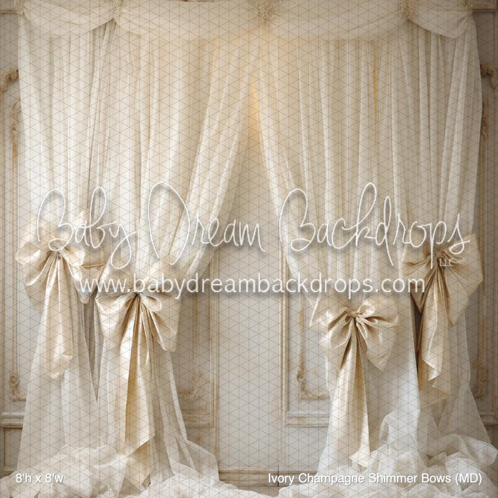 Ivory Champagne Shimmer Bows (MD)