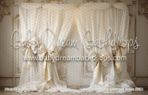 Ivory Champagne Shimmer Bows (MD)
