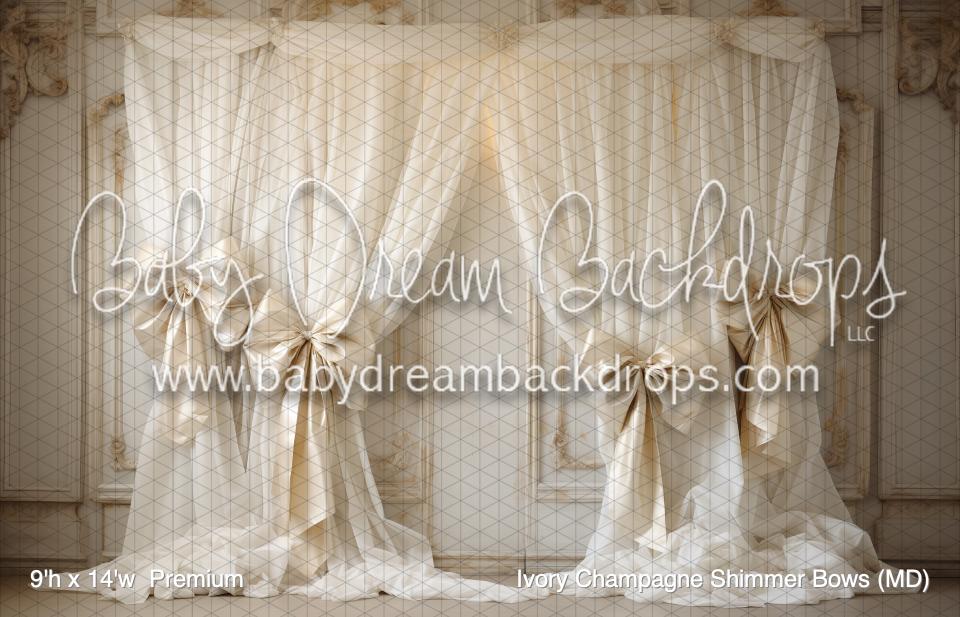 Ivory Champagne Shimmer Bows (MD)