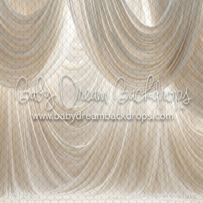 Ivory Silk Draped Fabric (WM)