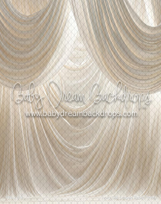 Ivory Silk Draped Fabric (WM)