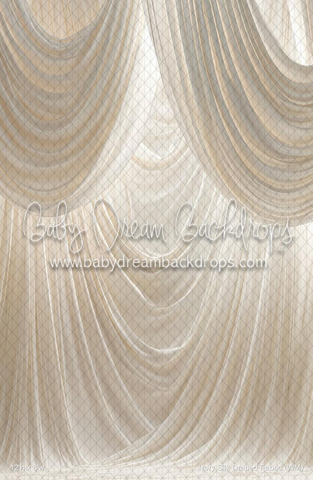 Ivory Silk Draped Fabric (WM)