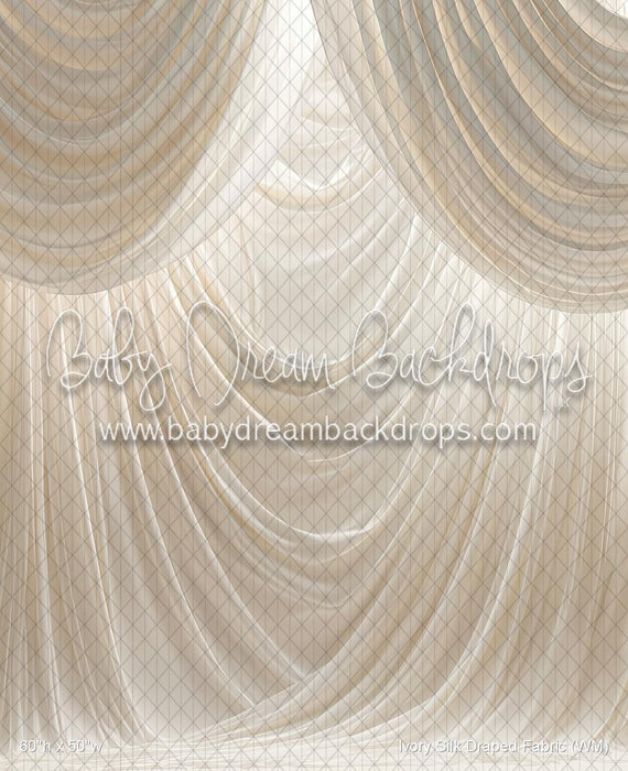 Ivory Silk Draped Fabric (WM)
