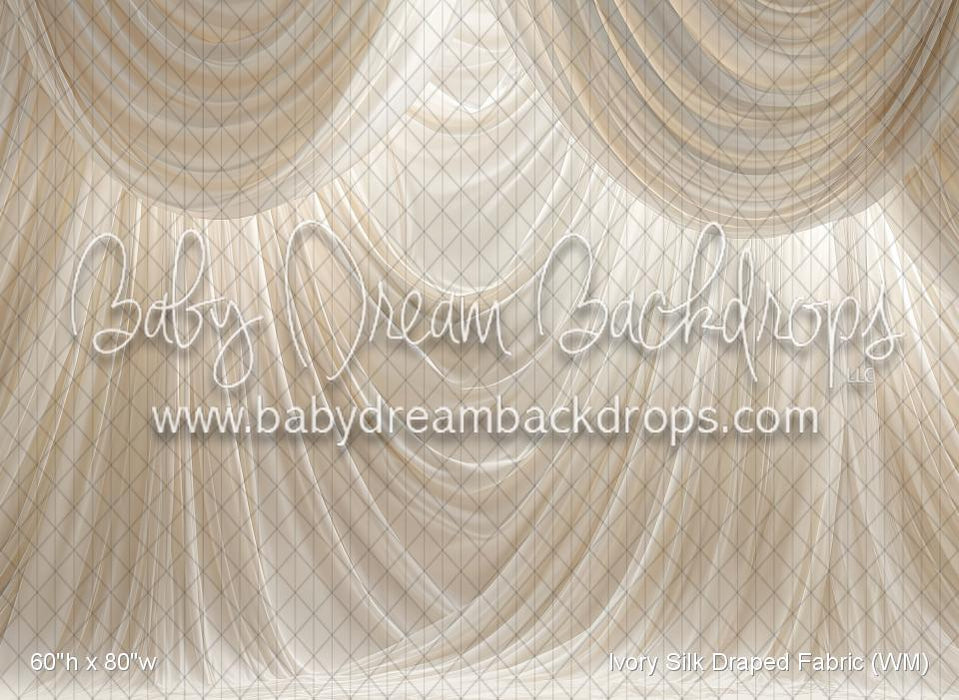 Ivory Silk Draped Fabric (WM)