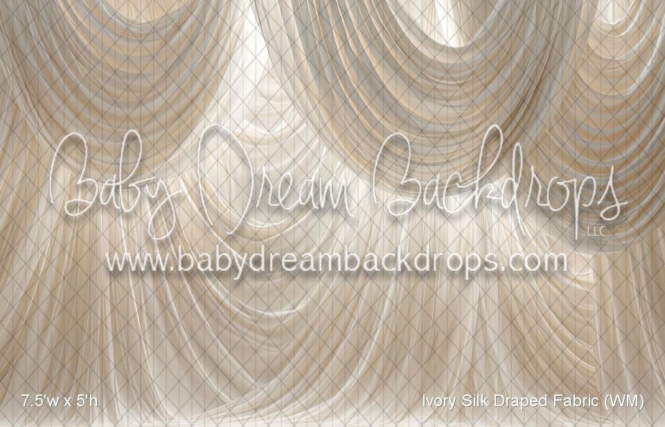 Ivory Silk Draped Fabric (WM)