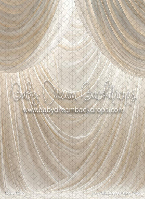 Ivory Silk Draped Fabric (WM)