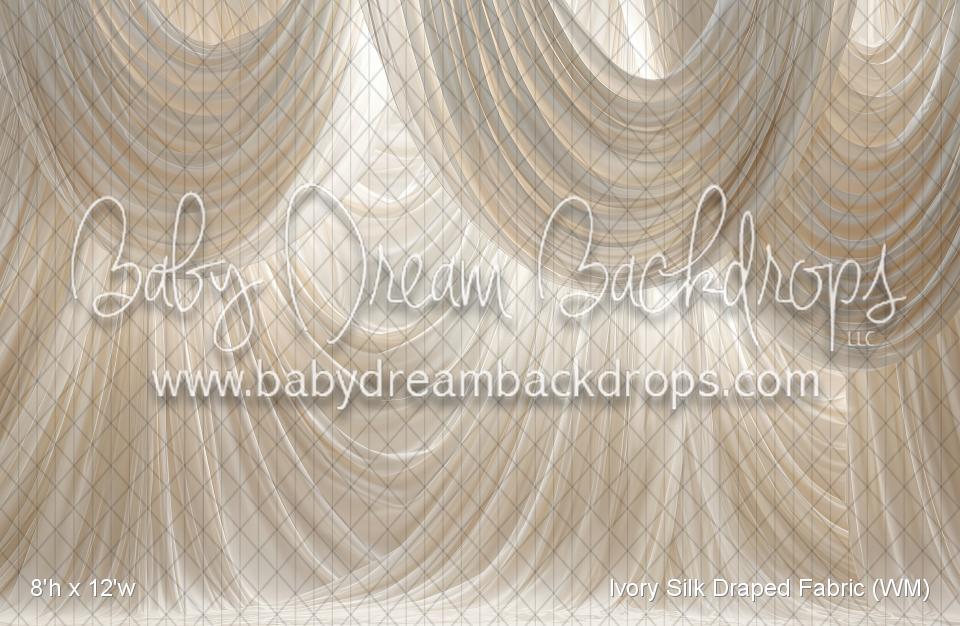 Ivory Silk Draped Fabric (WM)