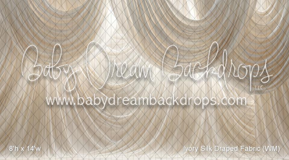 Ivory Silk Draped Fabric (WM)