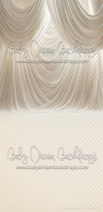 Ivory Silk Draped Fabric Sweep (WM)