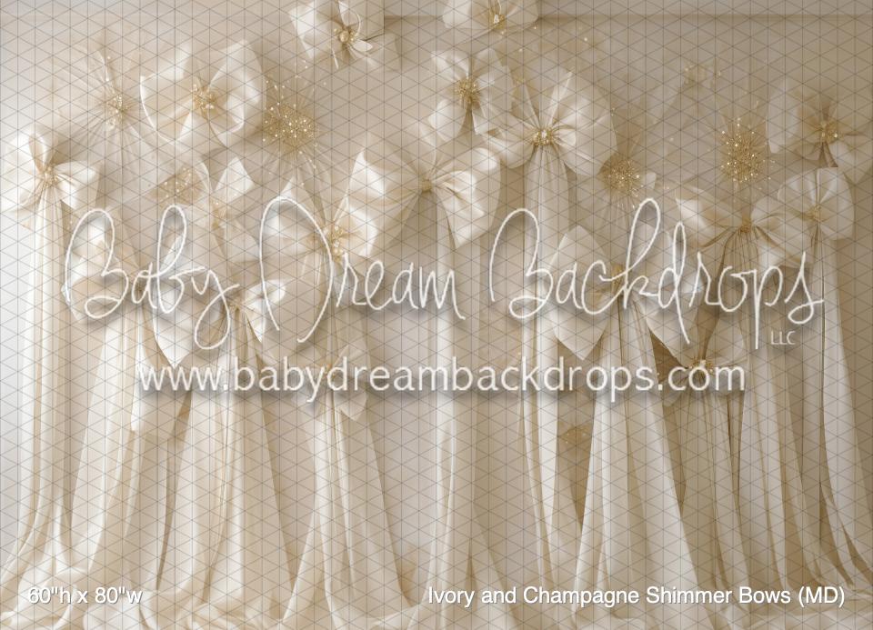 Ivory and Champagne Shimmer Bows (MD)