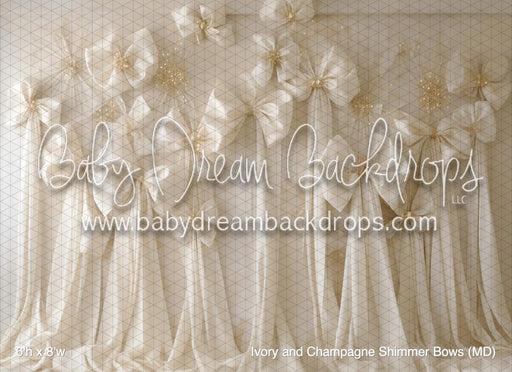 Ivory and Champagne Shimmer Bows (MD)