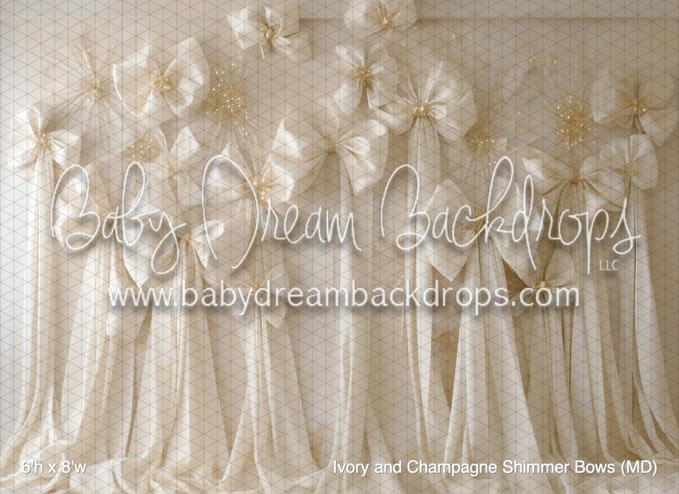 Ivory and Champagne Shimmer Bows (MD)
