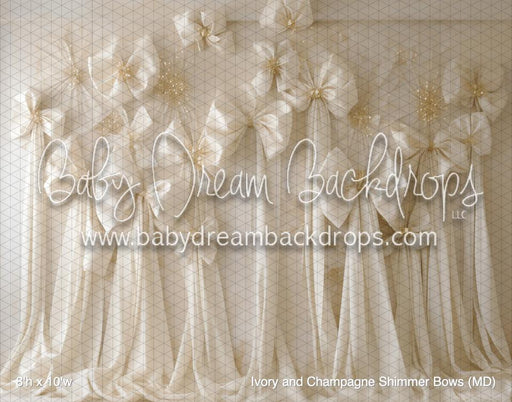 Ivory and Champagne Shimmer Bows (MD)