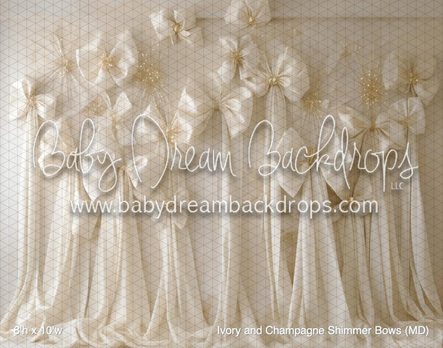 Ivory and Champagne Shimmer Bows (MD)