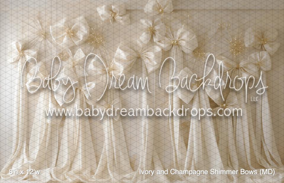 Ivory and Champagne Shimmer Bows (MD)