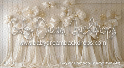 Ivory and Champagne Shimmer Bows (MD)