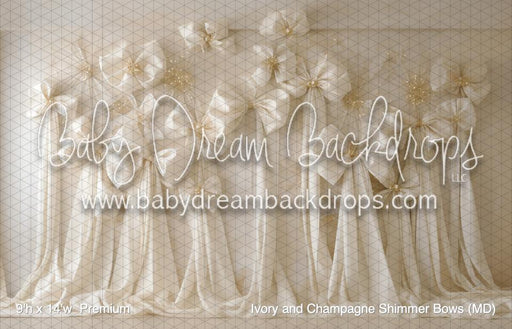 Ivory and Champagne Shimmer Bows (MD)