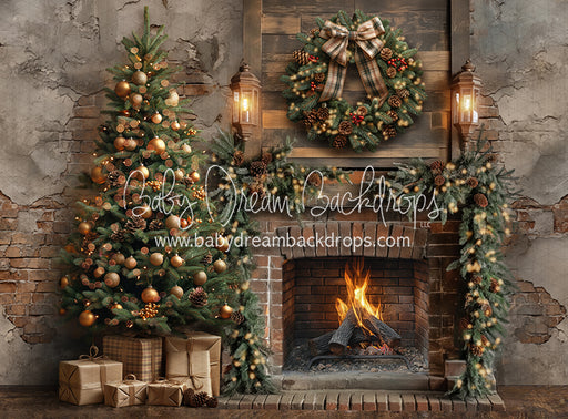 Jolly Old Loft Fireplace Tree (JA)
