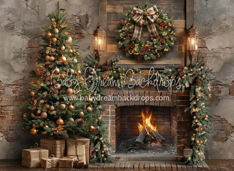Jolly Old Loft Fireplace Tree (JA)