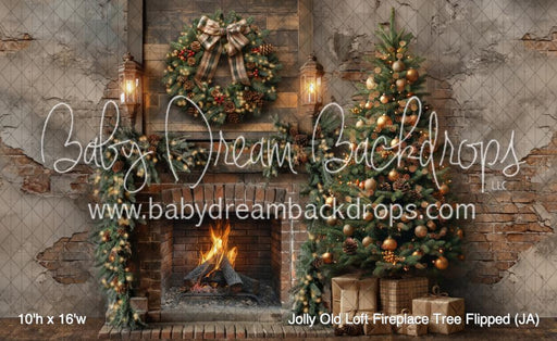 Jolly Old Loft Fireplace Tree Flipped (JA)