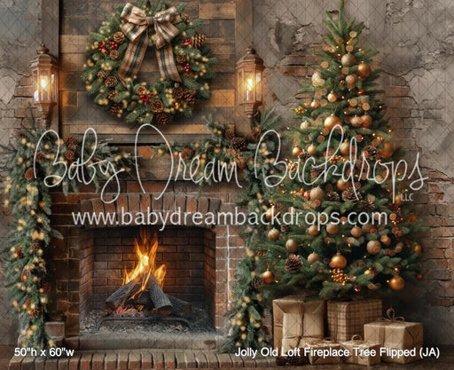 Jolly Old Loft Fireplace Tree Flipped (JA)