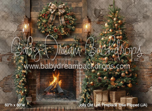 Jolly Old Loft Fireplace Tree Flipped (JA)