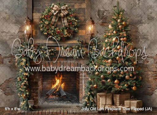 Jolly Old Loft Fireplace Tree Flipped (JA)