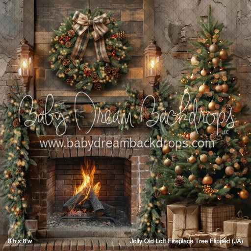 Jolly Old Loft Fireplace Tree Flipped (JA)