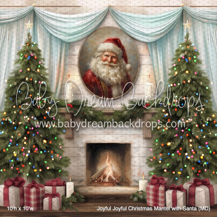 Joyful Joyful Christmas Mantel with Santa (MD)
