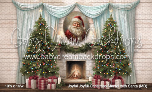 Joyful Joyful Christmas Mantel with Santa (MD)