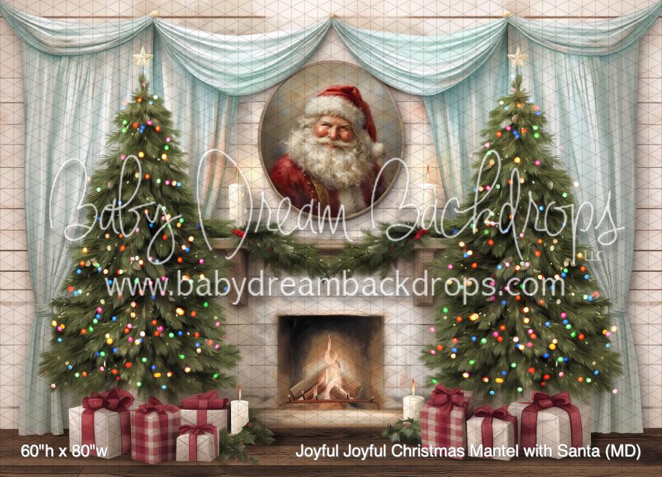 Joyful Joyful Christmas Mantel with Santa (MD)
