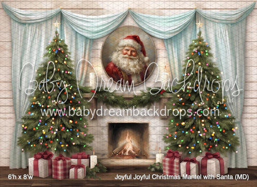 Joyful Joyful Christmas Mantel with Santa (MD)