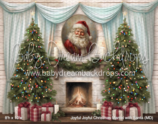 Joyful Joyful Christmas Mantel with Santa (MD)
