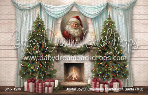 Joyful Joyful Christmas Mantel with Santa (MD)