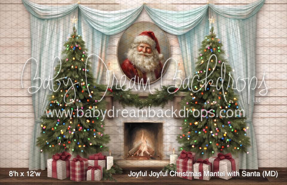 Joyful Joyful Christmas Mantel with Santa (MD)