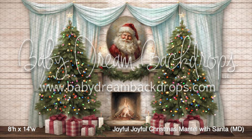 Joyful Joyful Christmas Mantel with Santa (MD)