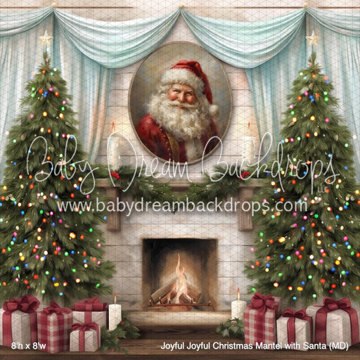 Joyful Joyful Christmas Mantel with Santa (MD)