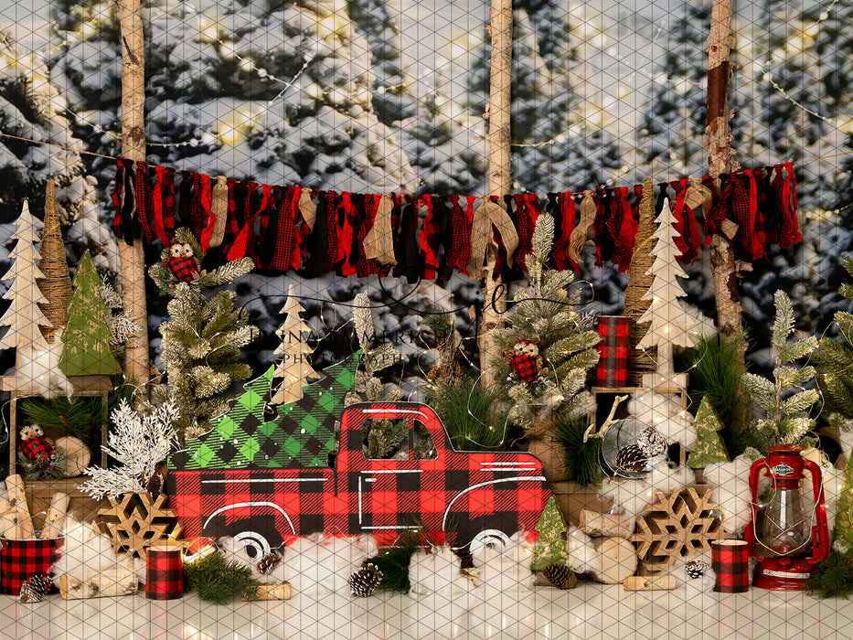 Little Red Buffalo Plaid Truck (JE)