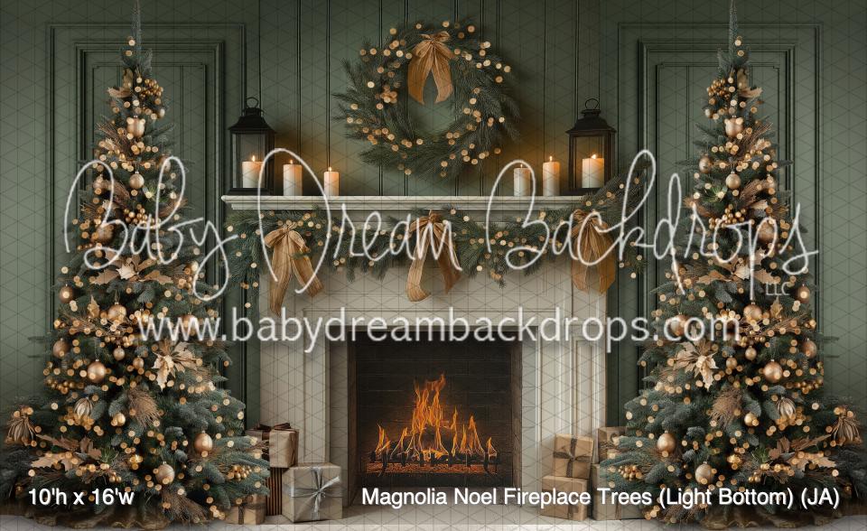 Magnolia Noel Fireplace Trees (Light Bottom) (JA)