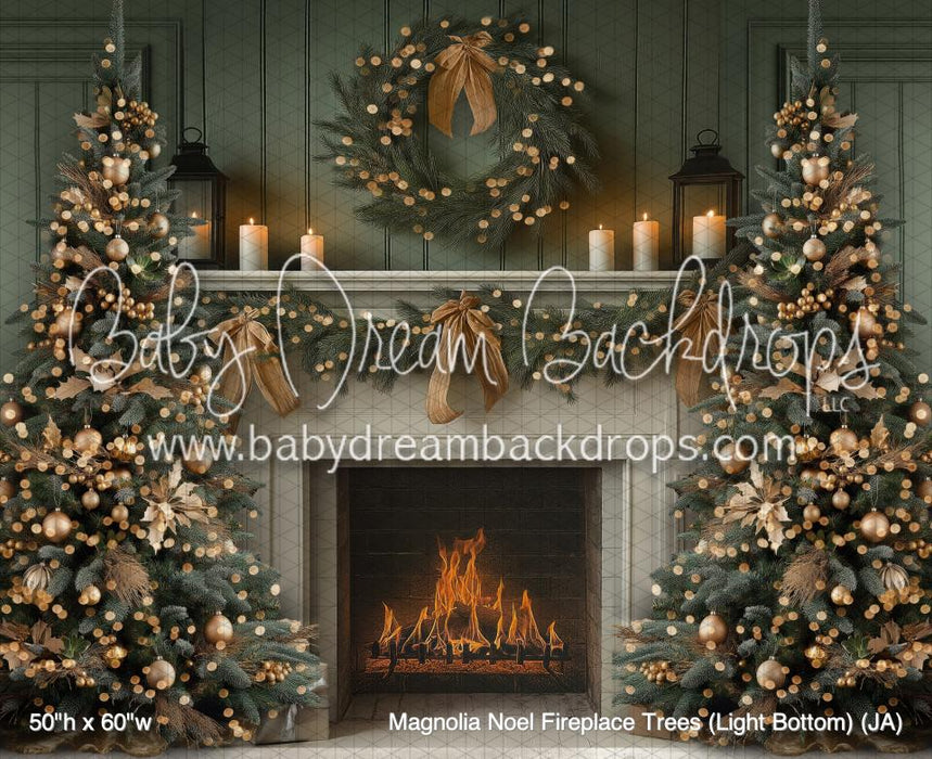 Magnolia Noel Fireplace Trees (Light Bottom) (JA)