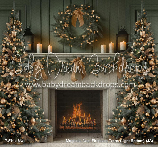 Magnolia Noel Fireplace Trees (Light Bottom) (JA)