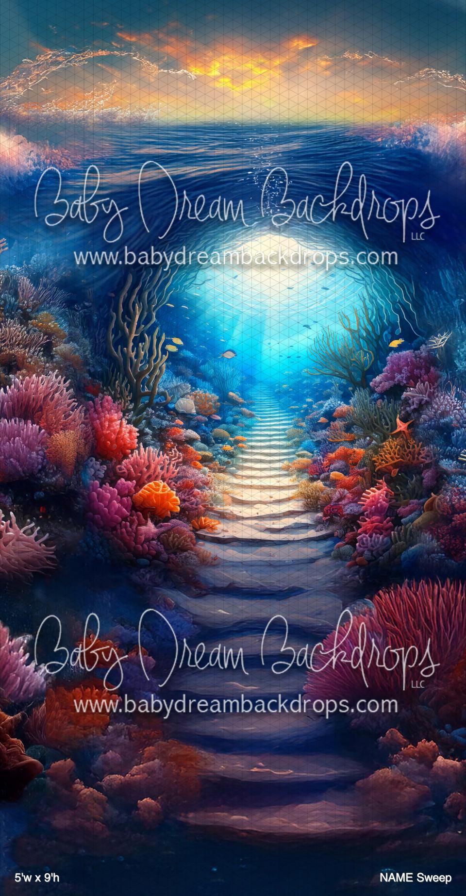 Mermaid Grotto II Sweep (BM) — Baby Dream Backdrops