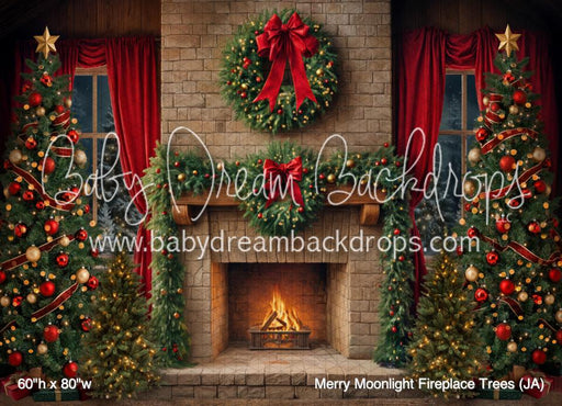 Merry Moonlight Fireplace Trees (JA)