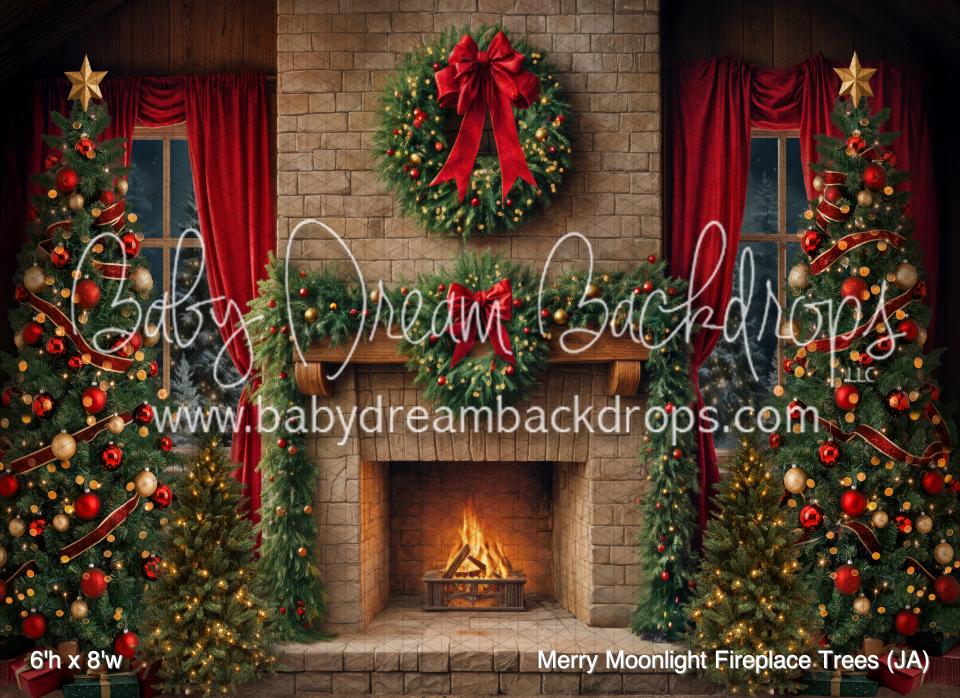 Merry Moonlight Fireplace Trees (JA)