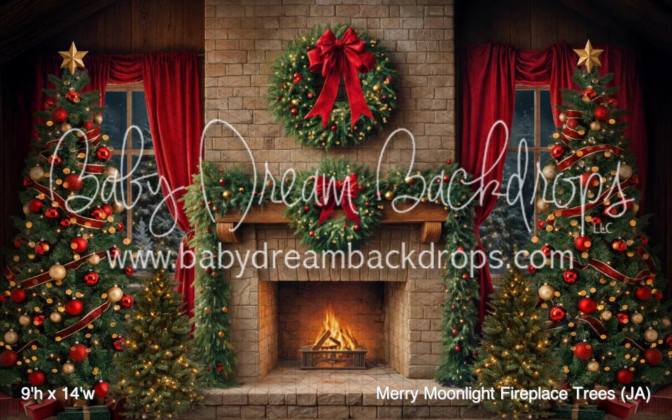 Merry Moonlight Fireplace Trees (JA)