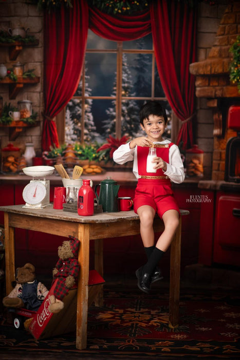 Room Merry Moonlight Fireplace Trees + Merry Moonlight Kitchen + Archer Holiday Rug