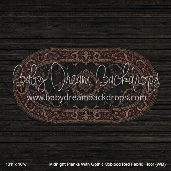 Midnight Planks With Gothic Oxblood Red Fabric Floor (WM)